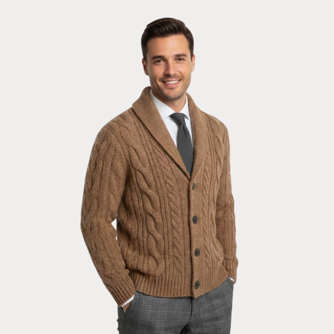 Men’s Classic Shawl-Collar Cardigan