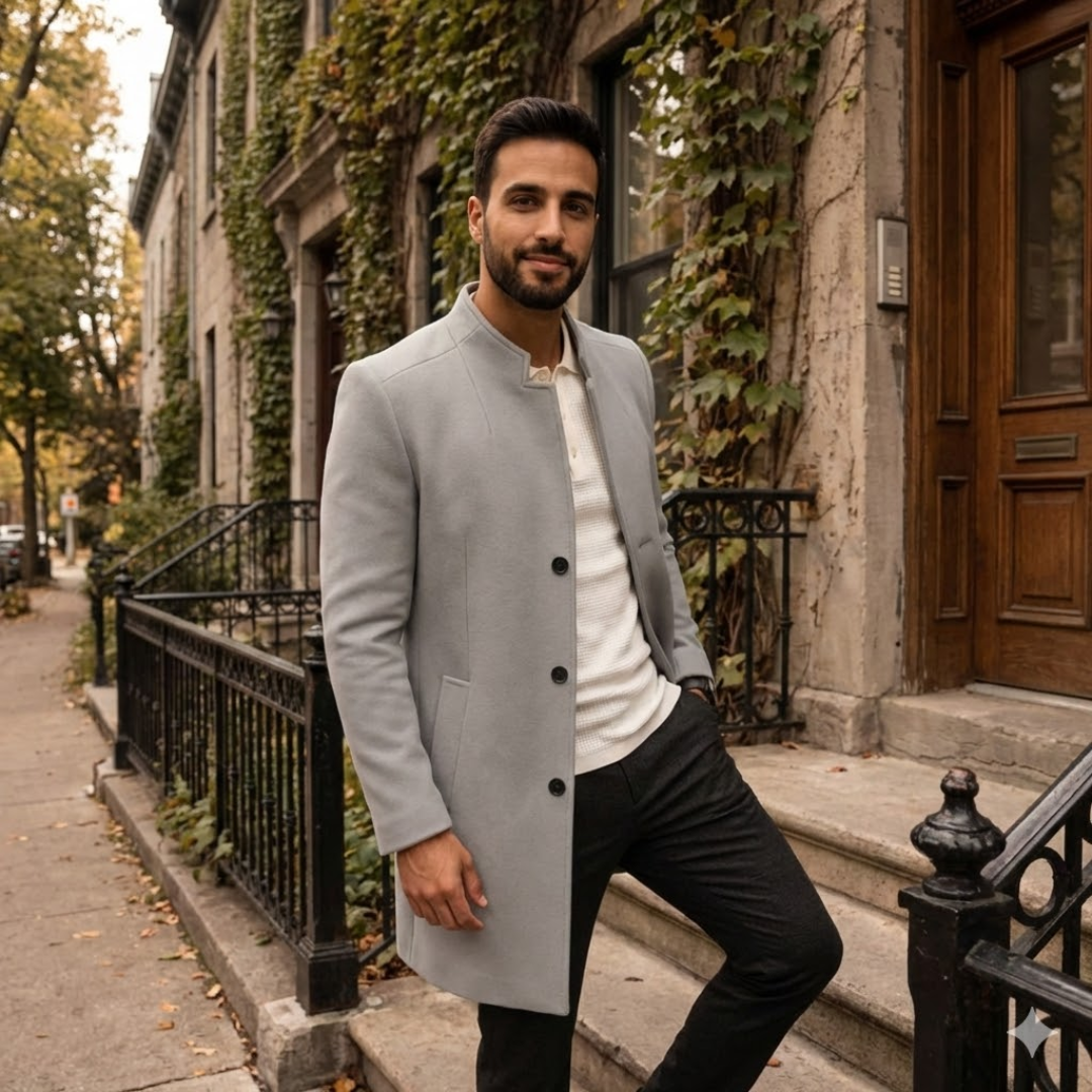 Men’s Classic Stand-Collar Coat