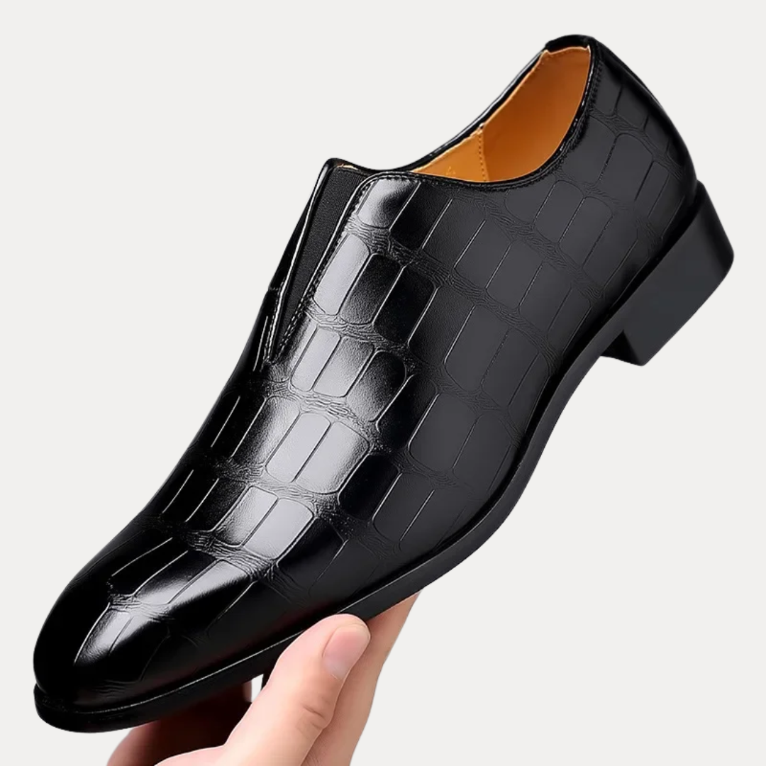 Edward | Crocodile-Embossed Leather Slip-On Shoes