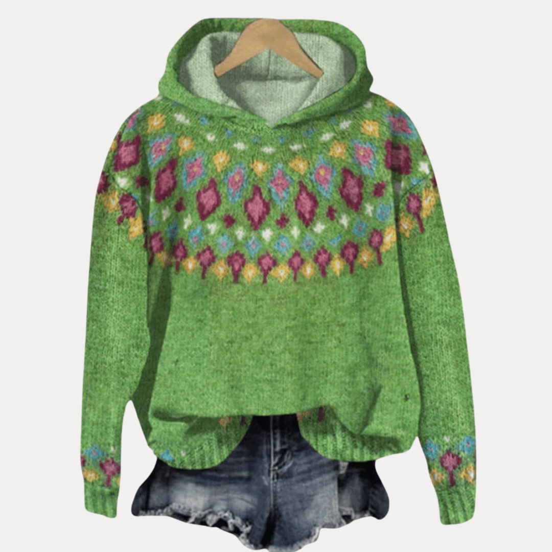 Ingrid | Fair Isle Hooded Sweater
