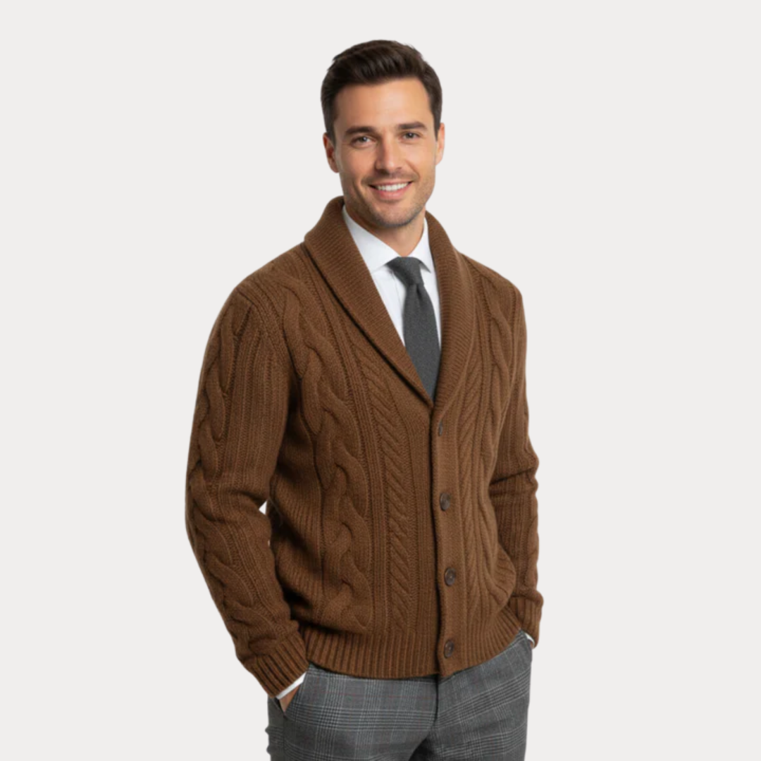 Men’s Classic Shawl-Collar Cardigan