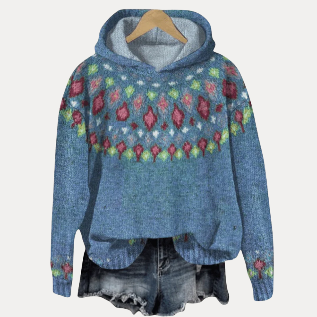 Ingrid | Fair Isle Hooded Sweater