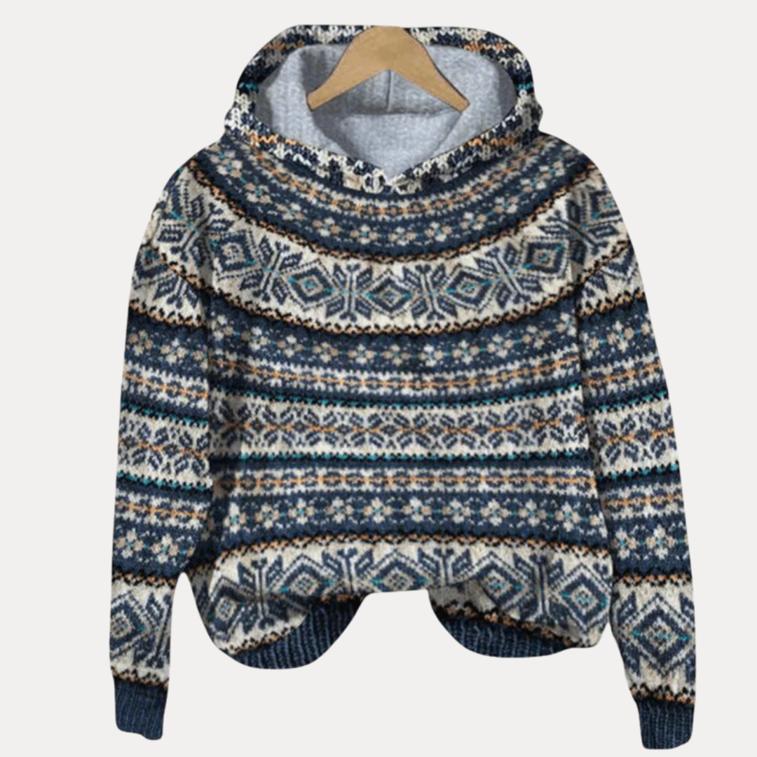 Ingrid | Fair Isle Hooded Sweater