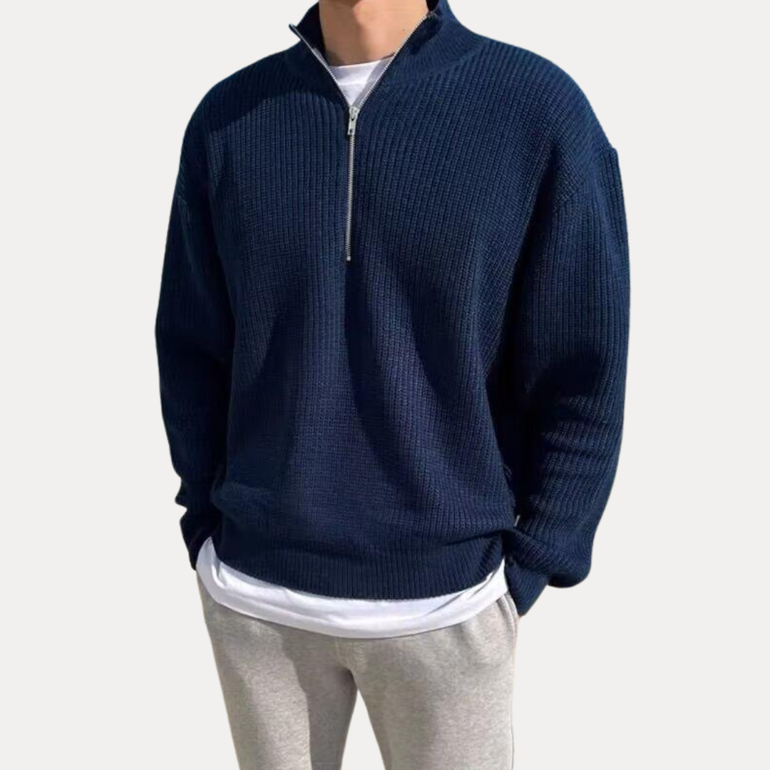 Luca | Men’s Half-Zip Ribbed Sweater