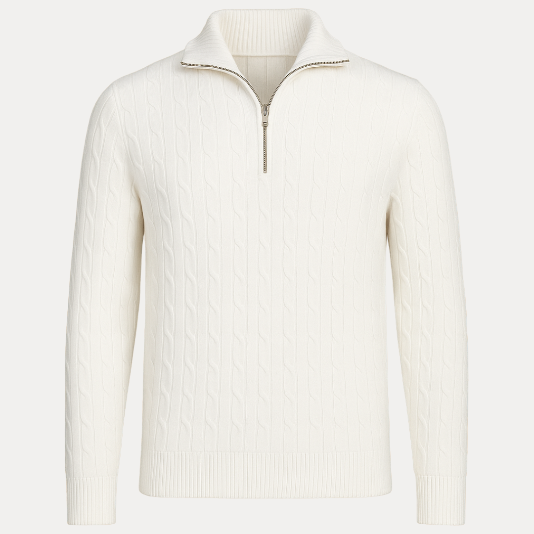 Magnus | Men’s Cable-Knit Half-Zip Sweater