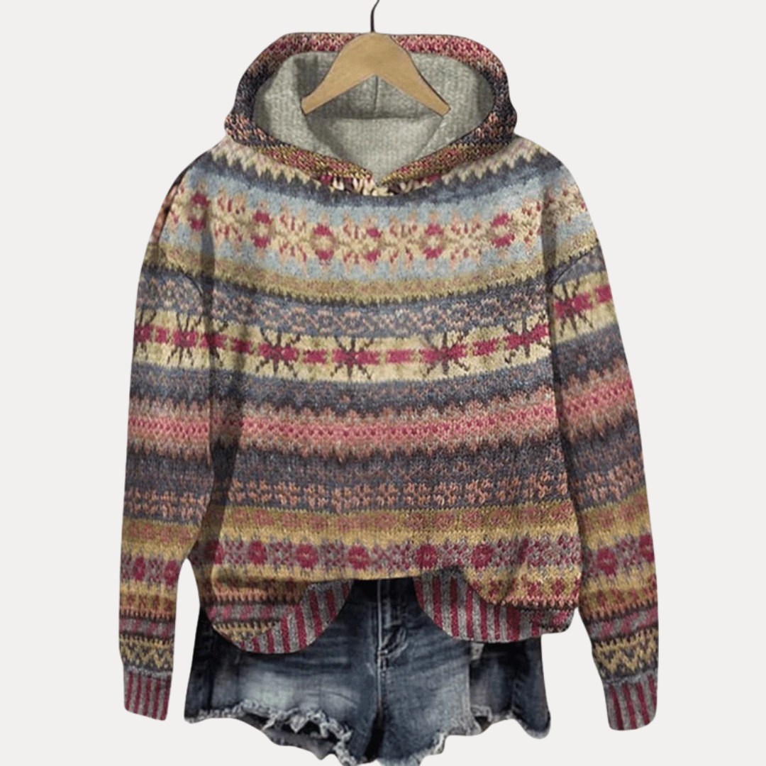 Ingrid | Fair Isle Hooded Sweater