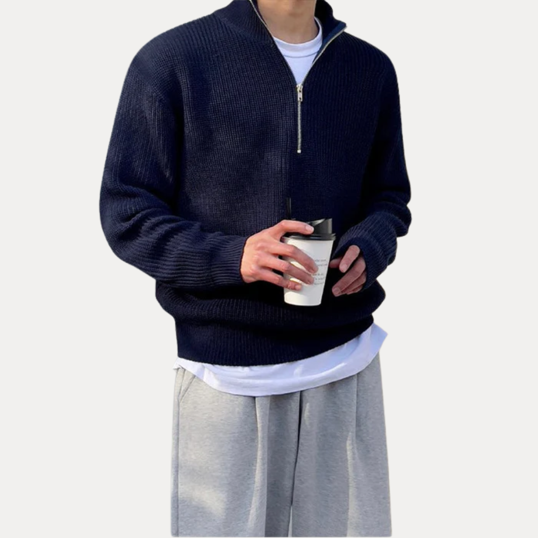 Luca | Men’s Half-Zip Ribbed Sweater