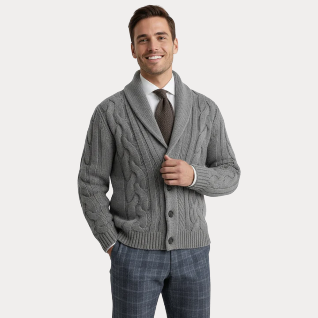 Men’s Classic Shawl-Collar Cardigan