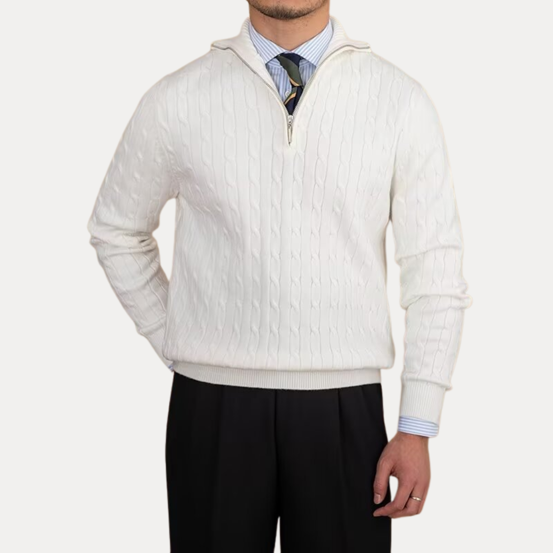 Magnus | Men’s Cable-Knit Half-Zip Sweater