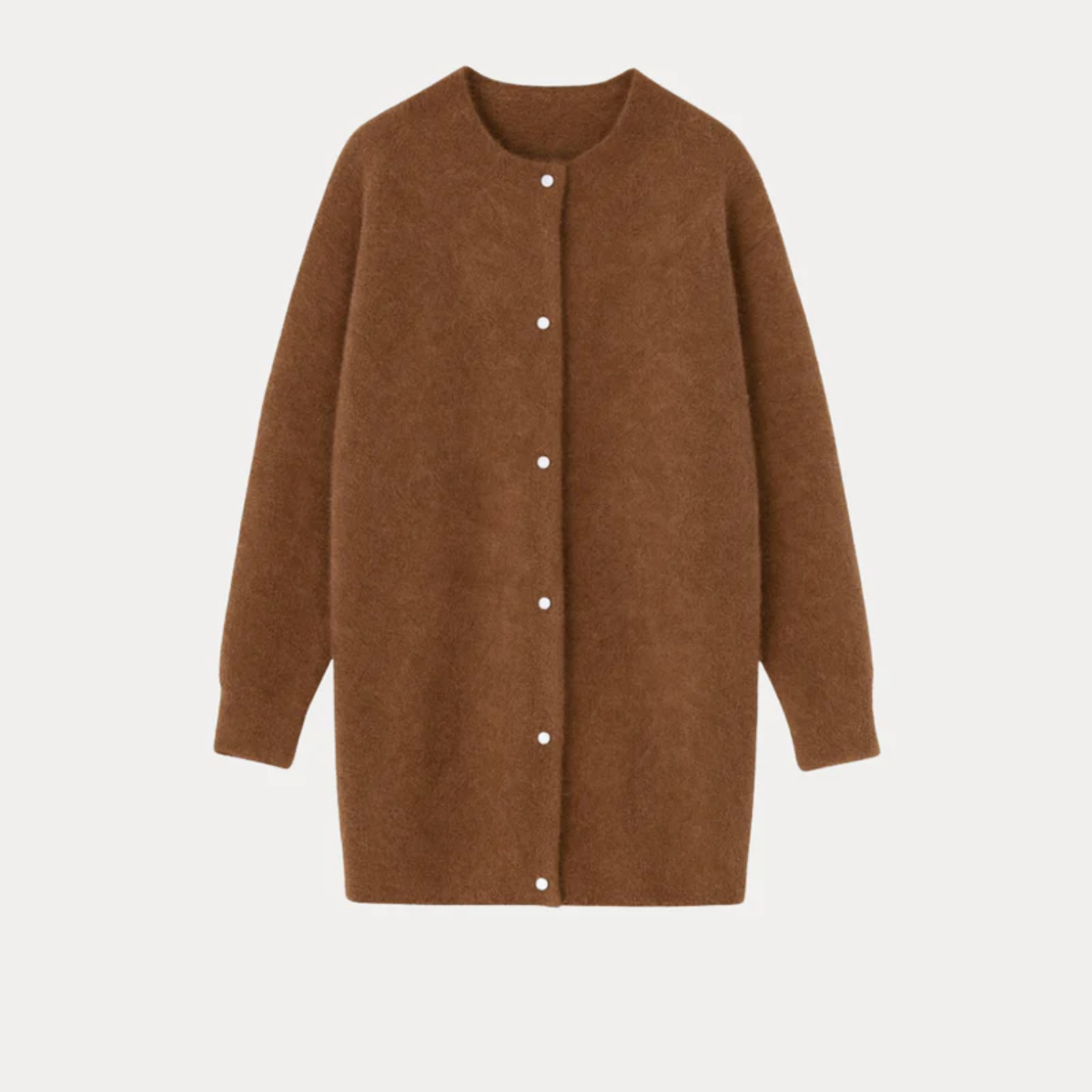 Alessia | Long Coat in Brushed Knit