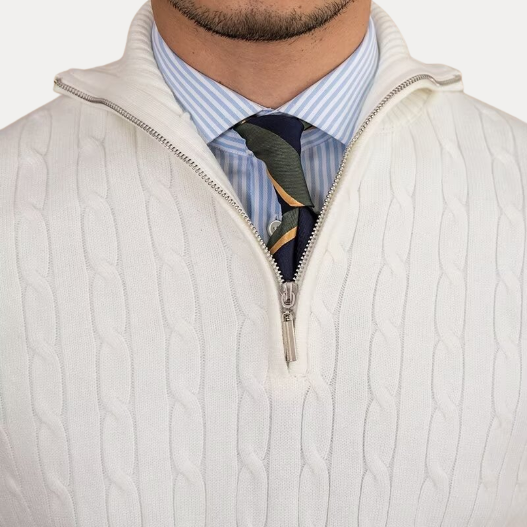 Magnus | Men’s Cable-Knit Half-Zip Sweater