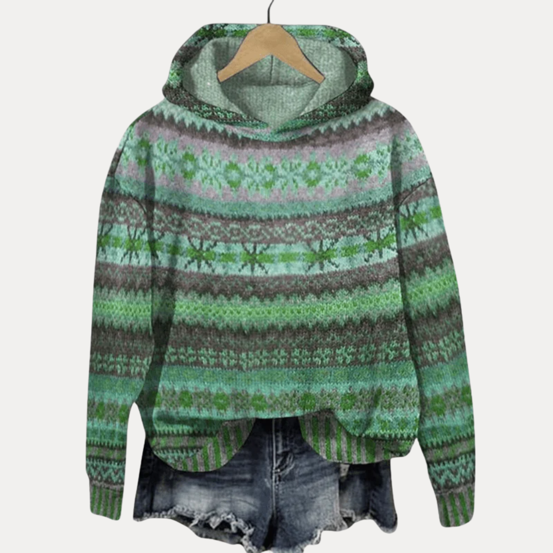 Ingrid | Fair Isle Hooded Sweater