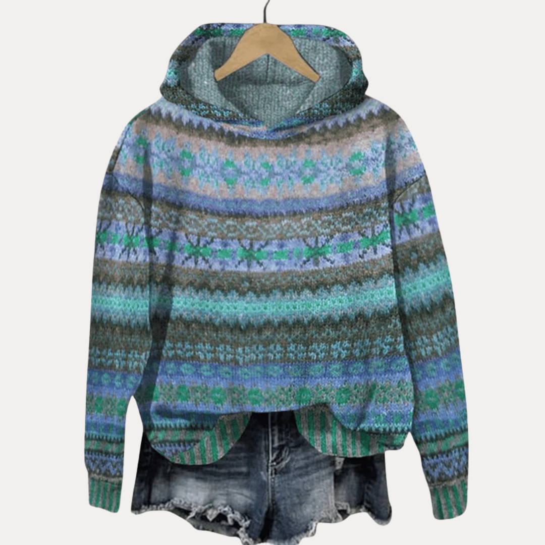 Ingrid | Fair Isle Hooded Sweater