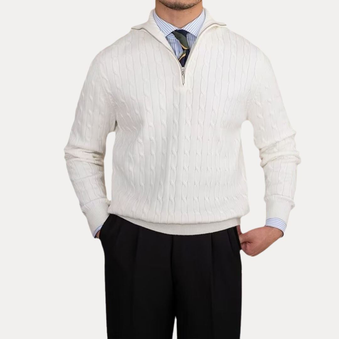 Magnus | Men’s Cable-Knit Half-Zip Sweater
