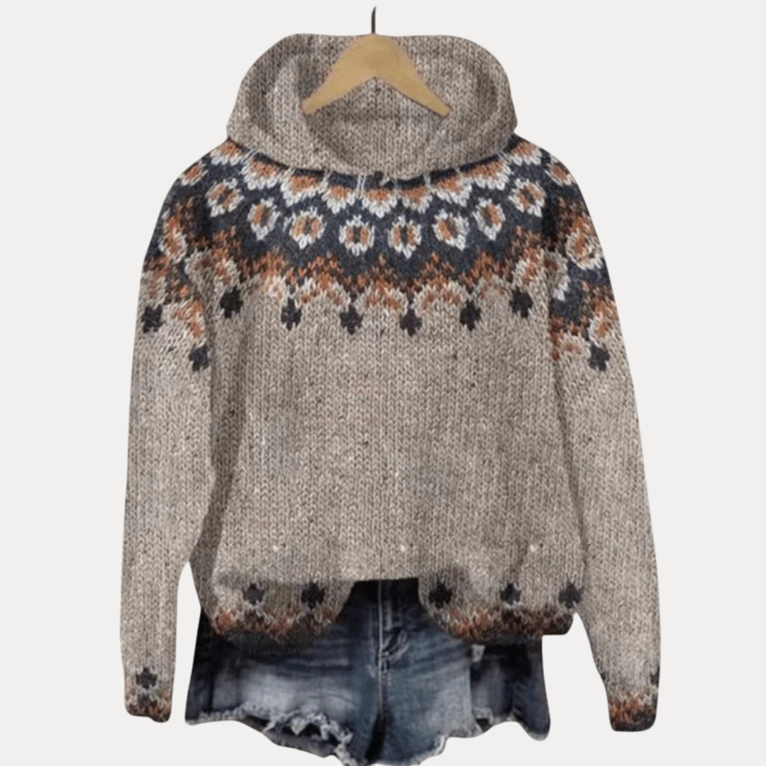 Ingrid | Fair Isle Hooded Sweater