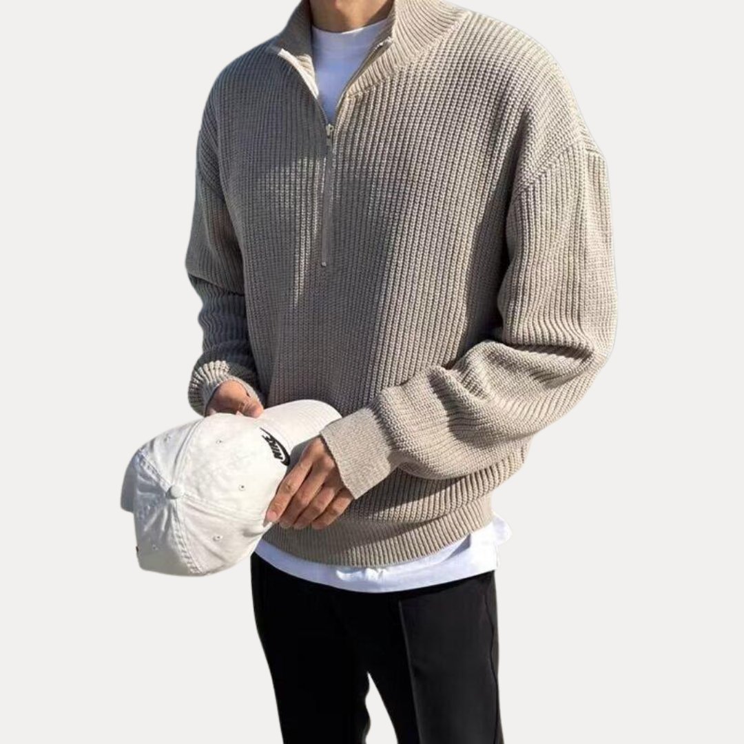 Luca | Men’s Half-Zip Ribbed Sweater