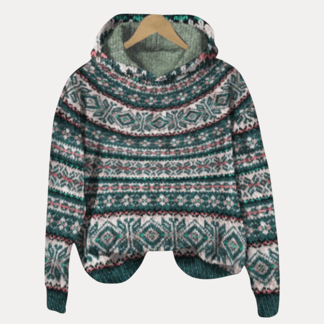 Ingrid | Fair Isle Hooded Sweater