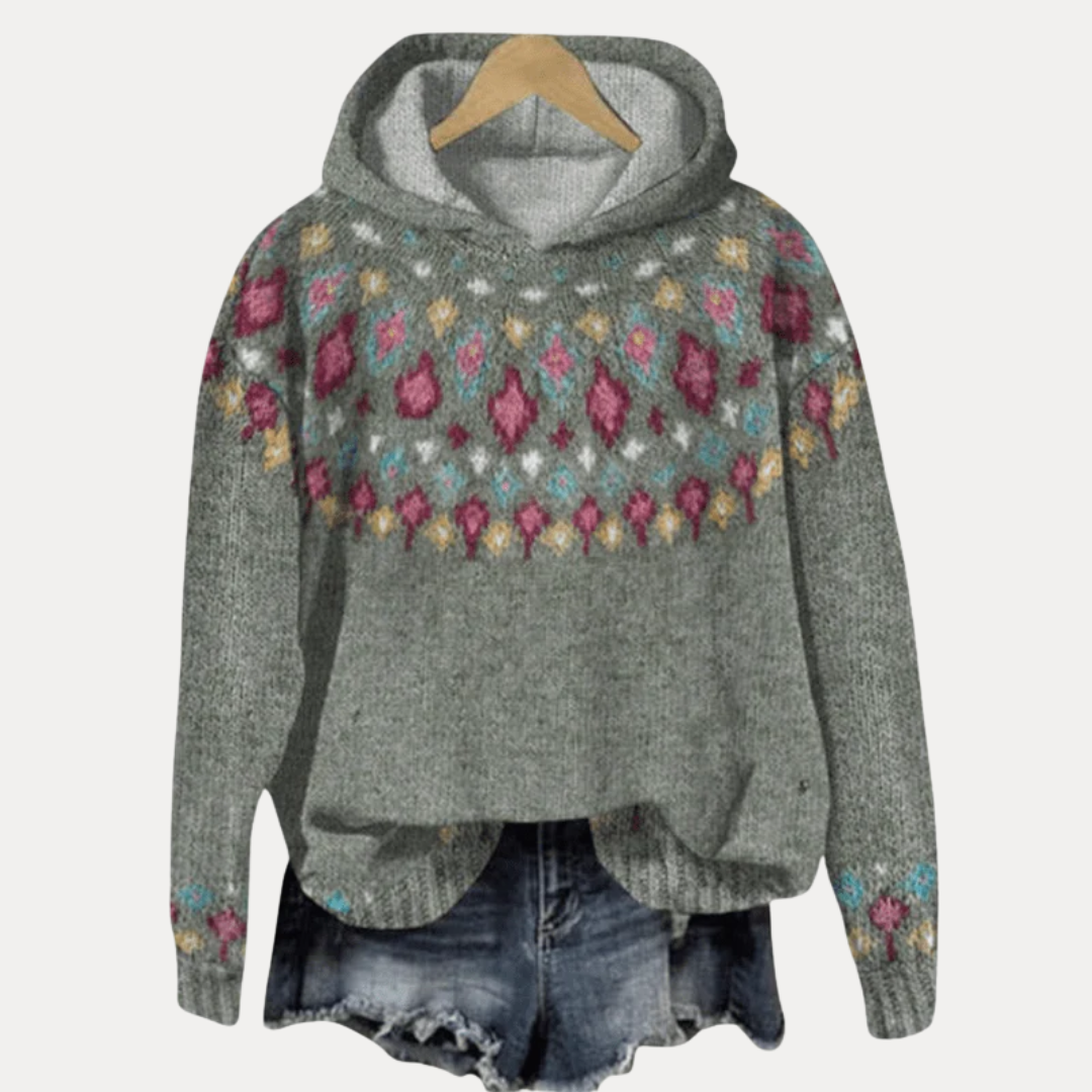 Ingrid | Fair Isle Hooded Sweater